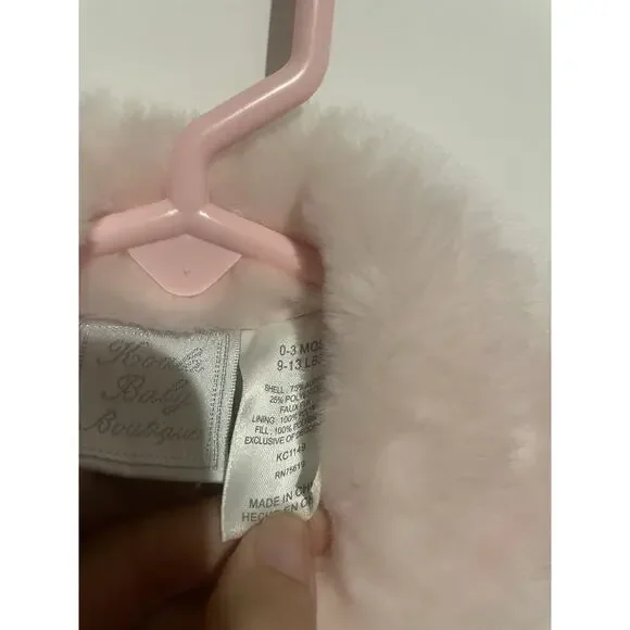 KoalaBaby Girls 0-3 Month Faux Fur Trim Coat - Picture 7 of 7